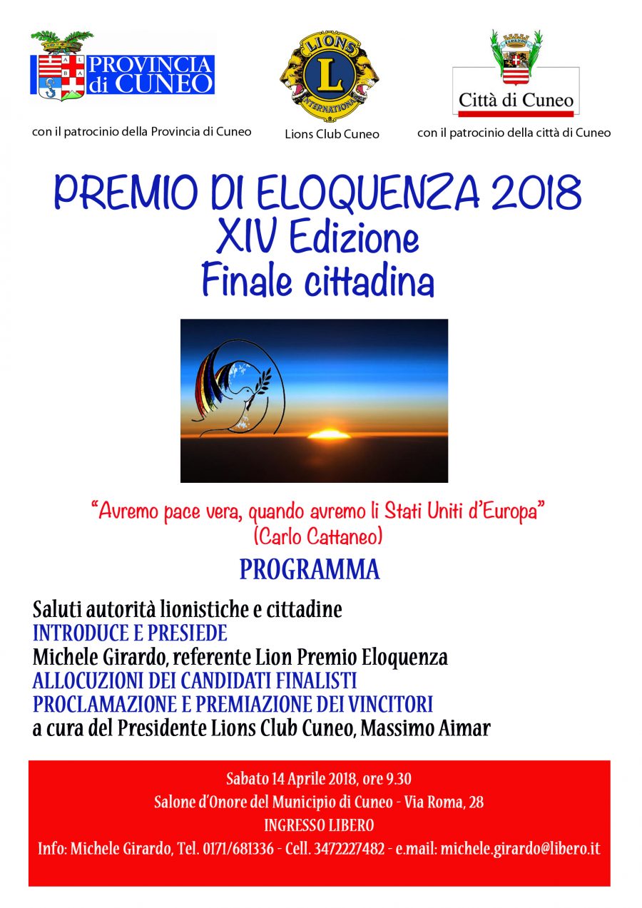 Locandina finale Premio Eloquenza 2018